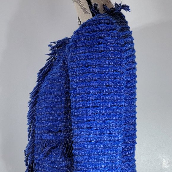 L'AGENCE Angelina Tweed Blazer, Twilight Blue, Women's Size 2, NWOT - Picture 6 of 9